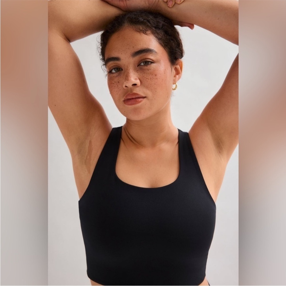 Girlfriend Collective Black Racerback Longline Sports Bra - Picture 7 of 13